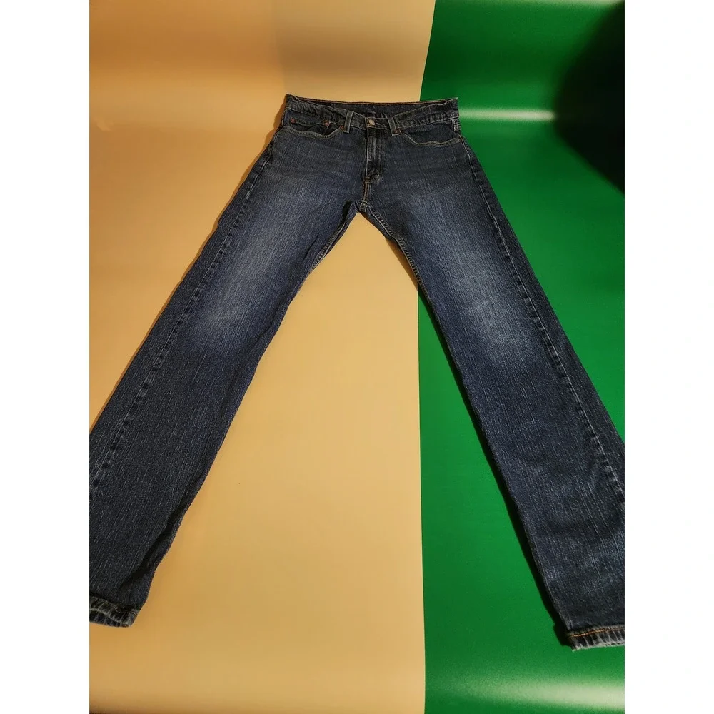 Levi's 505 Regular Fit Jeans Mens 34x34 Dark Wash Blue Straight Leg Denim